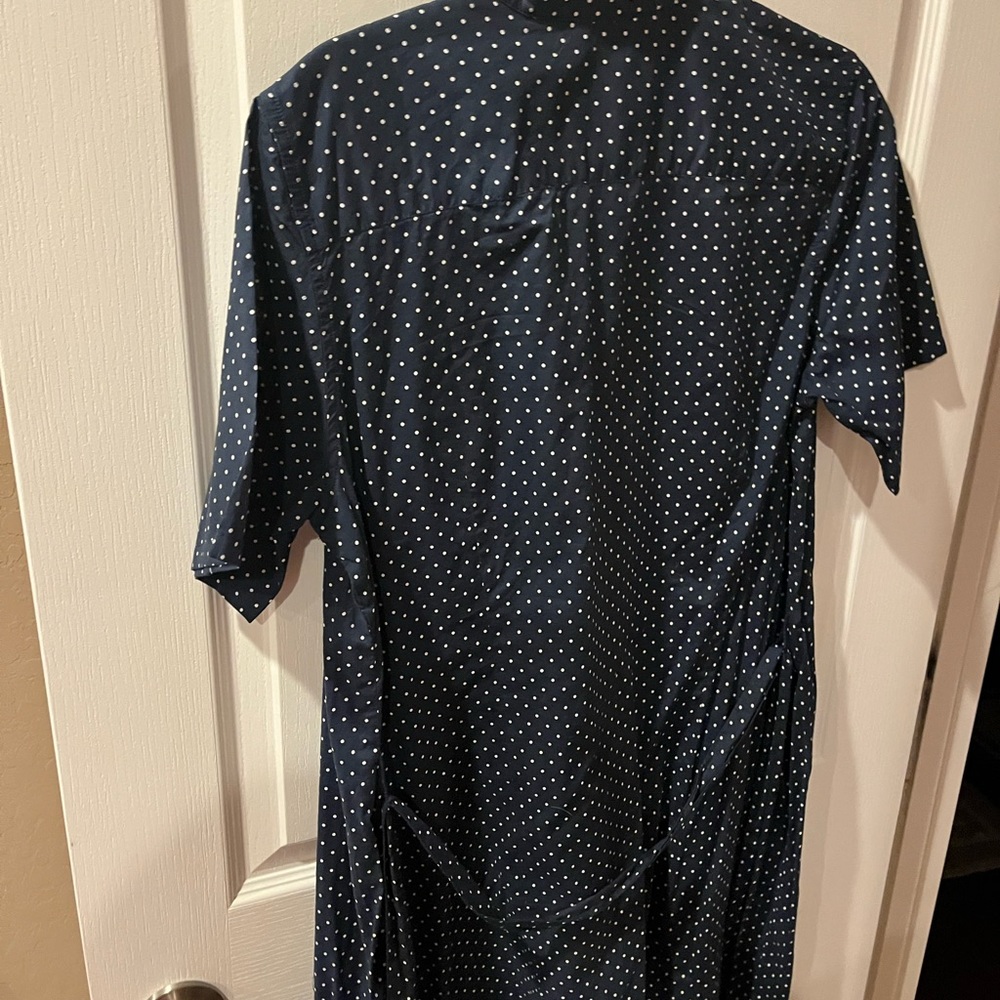 Tommy Hilfiger navy blue with white polka dot shirt dress . Wear twice only